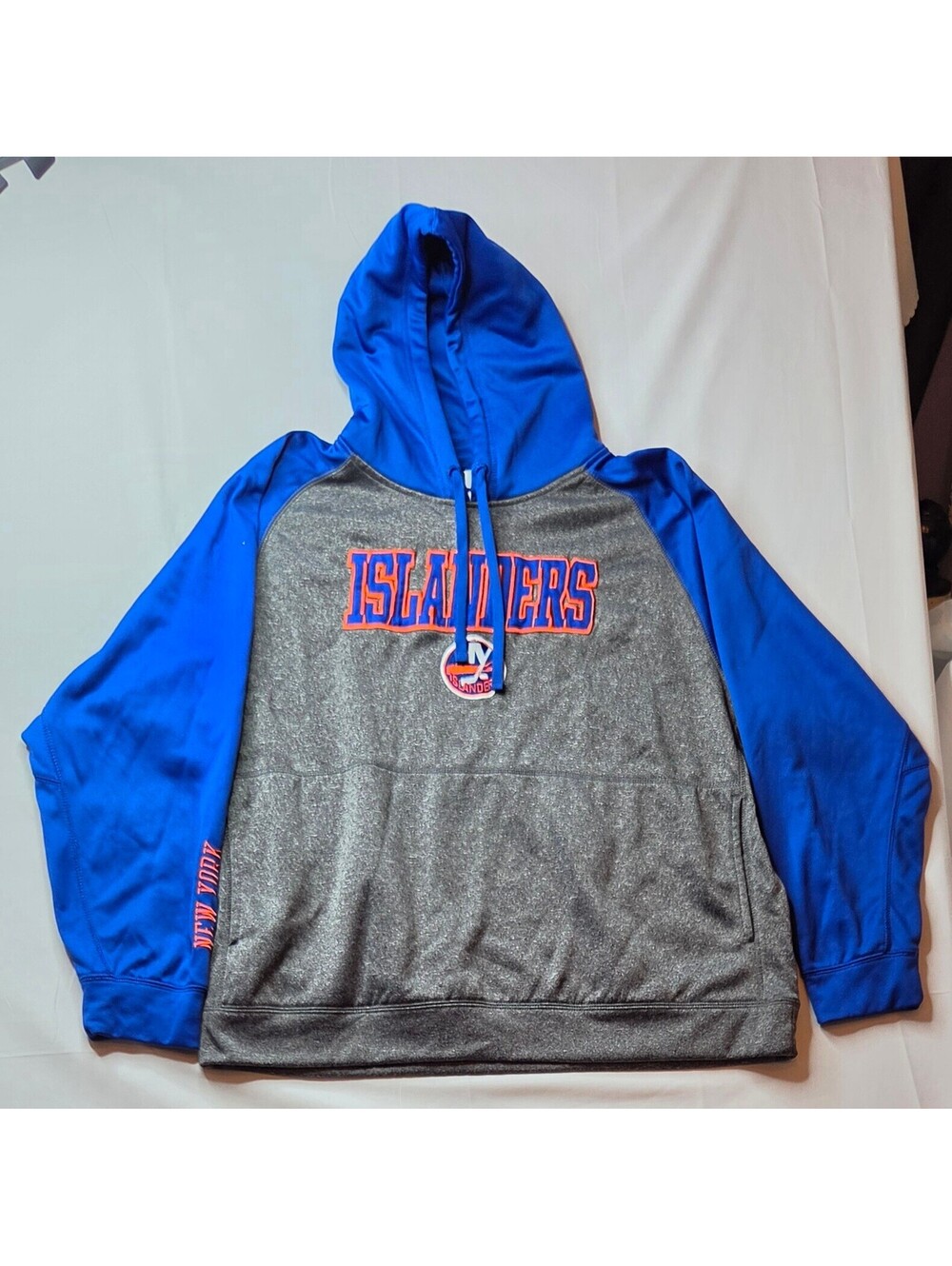 NHL New York Islanders Pullover Hoodie Gray Blue Men's Size 2XL